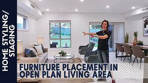 An abundance of natural light, the illusion of more space, and even the convenience that comes along with entertaining. Home Styling Staging Furniture Placement In Open Plan Living Area Youtube