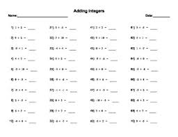 Adding integers, subtracting integers, multiplying integers, and dividing integers. Adding Integers Practice Worksheet By Rumans Creations Tpt