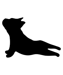 Black And White Frenchie Clipart French Bulldog Puppy Silhouette Yoga Puppy Framed Art Print By Secret Gallery Vector Black Medi In 2020 Fawn French Bulldog French Bulldog Puppies French Bulldog