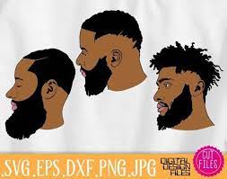 3x Afro Beard Man Bundle Svg Layered Black Man Svg Afro Hair Style Vector Hipster Beard Silhouet Hipster Beard Mens Hairstyles Beard Art