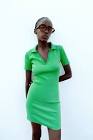 RIBBED POLO DRESS Zara