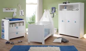 Ein babybett aus holz mit integriertem lattenrost ist als erste schlafstätte optimal. Babyzimmer Olivia Weiss Und Blau Komplett Set 5 Teilig