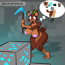 1girls ahe gao bear girl bia prowell (slipperyt) big ass big  breasts breasts brown skin character commission diamond female horny female  hourglass figure huge ass huge breasts humanoid minecraft