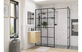 A disabled wet room should 'be designed to ensure a wheelchair user is able to. Reflexion Iconix Black Framed Wetroom Panel