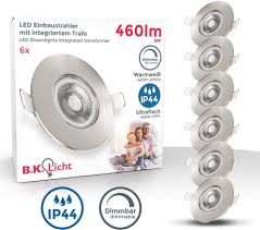 Led einbaustrahler für ihr bad günstig kaufen badezimmer led einbaustrahler im leuchtenmarkt. B K Licht Led Einbauleuchte Led Einbaustrahler Bad Spot Dimmbar Lampe Ip44 5w Spot Strahler 3er Set Online Kaufen Otto