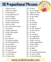 Learn about prepositional phrase examples with free interactive flashcards. 50 Examples Of Prepositional Phrase English Vocabs