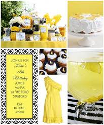 18th Birthday Theme Black And Gold Party Decorations Yellow Black Birthday Party Yellow Party Themes Sunshine Birthday Parties Yellow Birthday Parties