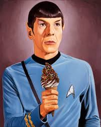 Spock, Star Trek, Oil Painting, Reproduction, Wall Art, Art, Giclee Print,  Canvas Print, Star Trek Art, Spock Art, Ice Cream Art