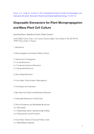 For in vitro culture of plant and animal cells, one of the critical steps is to adjust the initial cell density. Pdf Disposable Bioreactors For Plant Micropropagation And Mass Plant Cell Culture