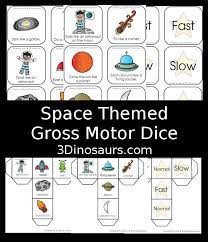 Rocketing Space Gross Motor Dice Space Activities Preschool Space Activities For Kids Space Preschool