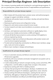 Principal Devops Engineer Job Description | Velvet Jobs