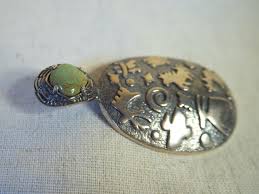 Turquoise Sterling Silver Petroglyph Pendant by Jody Naranjo, Native  American First Nations Southwest Indian Jewelry