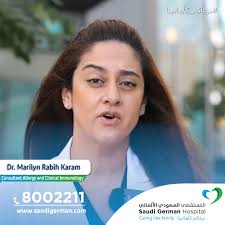 Dr. Marilyn Rabih Karam, American Board-Certified Allergy and Clinical  Immunology Consultant, at Saudigerman German Hospital Dubai, Explaining the  importance of Allergic Testing.", To learn more about ...