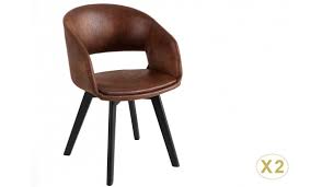 Chaises de salle à manger confortables et design en cuir, en plastique ou en tissu. Chaise Retro Vintage Simili Cuir Marron Pour Salle A Manger