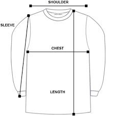 Image result for long sleeve measurement chart