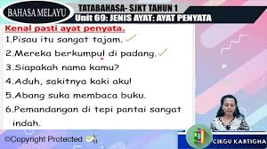 Pada tahun 1948kah darurat di negara kita diisytiharkan? S1 Bm Sjkt 14 01 Ayat Penyata Jom Tuisyen