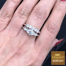 5 Stone Trellis Prong Setting Round Diamond Engagement Ring 14k White Gold 0 9ctw Javda Round Diamond Engagement Rings Round Diamond Engagement Bridal Ring Sets