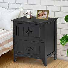Accenting modern bedroom furniture with a contemporary nightstand is also a great opportunity to complement your modern bed and further add a little extra flavor to you loved sleeping space. Modern Contemporary Design Black Side End Table Wood Bedside Table Nightstand Bedroom W 2 Drawers Acce Bedroom Night Stands Wood End Tables Wood Bedside Table