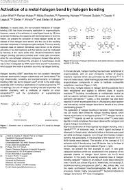 Halogen — the halogens or halogen elements are a series of nonmetal elements from group 17 iupac style (formerly: Activation Of A Metal Halogen Bond By Halogen Bonding Organic Chemistry Chemrxiv Cambridge Open Engage