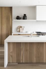 Meme Design Wood Cabinets With White Kitchen And Black Accents White Wood Kitchens Contemporary Kitchen Inspiration Kitchen Design
