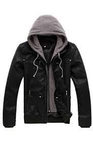 Hooded Patchwork Slim Men S Leather Jacket Leather Jacket Men Men S Leather Jacket Motorcycle Jacket Mens