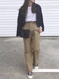m americanaのデニムジャケットを使ったコーディネート wear ファッション 美的服 カジュアルスタイル