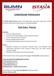 Info terkini lowongan kerja area : Lowongan Kerja Lowongan Kerja Bumn Pt Istaka Karya Persero Terbaru 2019