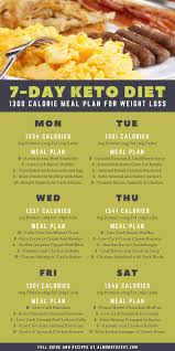 Keto Meal Plan 7 Day Keto Diet Menu For Beginners In 2020 Keto Meal Plan 1300 Calorie Meal Plan Keto Diet