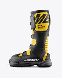 Download Motocross Boot Mockup In Apparel Mockups On Yellow Images Object Mockups