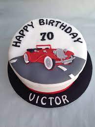 Vintage Car Theme Birthday Cake For A 70th Birthday Cars Birthday Cake Vintage Car Birthday Birthday Cakes For Men
