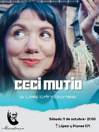 📢Sábado 11 de octubre- 21:00hs, en Macedonio... •CECI MUTIO Y LAS  CANCIONES• 👉🏼Ceci Mutio, compositora de Corrientes llega a Macedonio,  para compartir un cálido e íntimo repertorio de canciones propias y otras