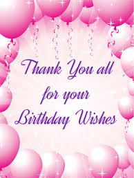 Pink Balloon Thank You Card Thanks For Birthday Wishes Thank You For Birthday Wishes Birthday Wishes Reply