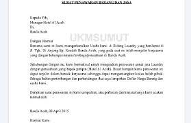 Penjualan jasa yang diberikan oleh perusahaan adalah hal yang wajar. Contoh Surat Penawaran Produk Makanan Lengkap Ukmsumut