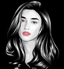 Black And White Vector Art Anime Vector Liza Soberano Vector Art Art Anime