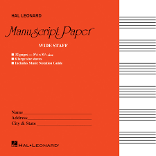 Wide Staff Manuscript Paper Red Cover Music Shop Europe