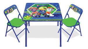 paw patrol code paw erasable activity table 2 chairs with safety lock and non skid rubber feet padded seats blue green walmart com kids activity table kids table and chairs