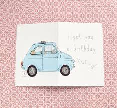 Free online happy birthday racing car ecards on birthday. Birthday Card Car Illustration Cinquecento Vintage Car Birthday Card Puns 18th Birthday Cards Cool Birthday Cards