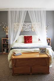 And If You Don T Want To Do Anything You Can Literally Just Thumbtack Sheer Curtains To The Ceiling Canopy Bed Diy Home Bedroom Home