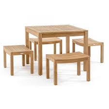 5pc Square Cafe Dining Set Westminster Teak Teak Garden Furniture Square Dining Tables Westminster Teak