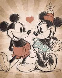 Under the line of the mouth we hold another one and in the resulting hole let us draw a tongue. Vintage Flower Love 24 99 Walt Disney Has Given Us Classic Stories Of Overcoming The Odds Defeati Mickey Mouse Drawings Minnie Mouse Drawing Mickey Mouse Art