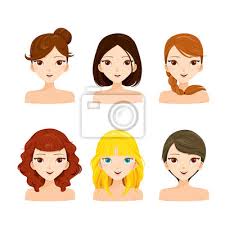 Sie haben lust auf eine neue frisur? Junge Frauen Die Gesichter Mit Verschiedenen Frisuren Haarfarben Leinwandbilder Bilder Angedockt Teenager Schone Myloview De