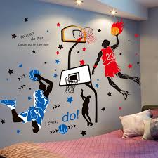 Add fabrics to the mix and you get a creative diy idea to showcase over the bed or desk. Basketball Player Wall Stickers Pvc Material Diy Kids Rooms Wall Decor Decals For Teen Bedroom Children Nursery Home Decoration Wall Stickers Aliexpress
