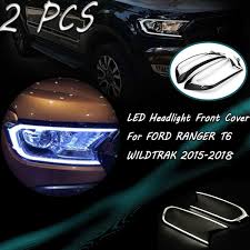 2pcs Matte Black Led Head Light Front Shell Cover Trim For Ford Ranger T6 Wildtrak 2015 2016 2017 Abs Lamp Hoods Yesterday S Price Us Ford Ranger Ranger Ford