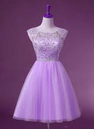 Lavender Tulle Short Knee Length Round Neckline Party Dress Cute Party Dresses Homecomin Cute Dresses For Party Pretty Quinceanera Dresses Homecoming Dresses