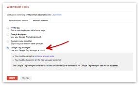 Official Google Webmaster Central Blog Verify Your Site In Webmaster Tools Using Google Tag Manager Google Tag Manager Webmaster Tools Webmaster