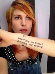 Hayley williams' tattoos and meaningspic.twitter.com/pshsmx0cdp. Accentuate The Positive Eliminate The Negative Paramore Tattoo Hayley Williams Tattoos Hayley Williams