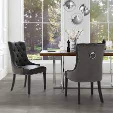 Now, more than ever, home is where the heart is. George Leather Dining Chair Tufted Nailhead Trim Set Of 2 Overstock 24239417