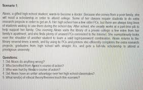 What things people usually collect; Solved Scenario 1 Alexis A Gifted High School Student Chegg Com