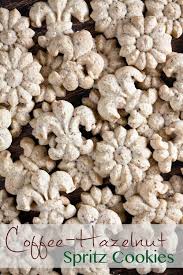 Coffee Hazelnut Spritz Cookies Healthy Delicious Spritz Cookies Spritz Cookie Recipe Cookie Press Recipes