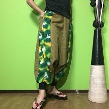着物リメイク 一点物サルエルパンツ タイダイ柄 着物リメイク 着物 着物リフォーム